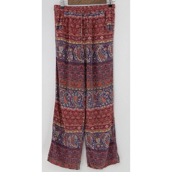 American Eagle AE Mixed Print Pull On Pants XS‎ Boho Festival Hippie Peasant - Picture 1 of 12